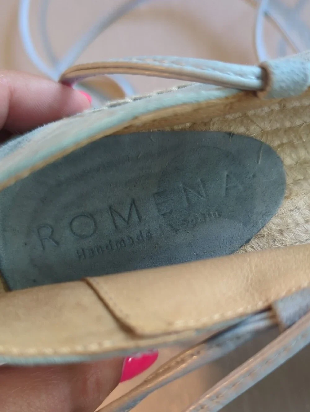 Romena Espadrille Flats Blue size 37 Handmade in Spain